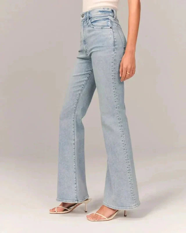 Women’s High-Waisted Flare Jeans – Structured Bootcut Denim