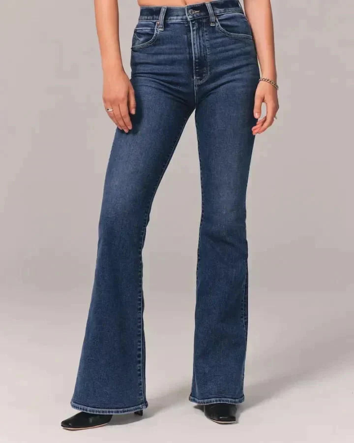Women’s High-Waisted Flare Jeans – Structured Bootcut Denim