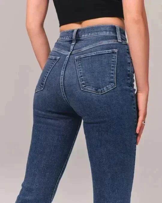 Women’s High-Waisted Flare Jeans – Structured Bootcut Denim