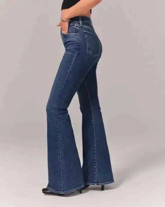 Women’s High-Waisted Flare Jeans – Structured Bootcut Denim