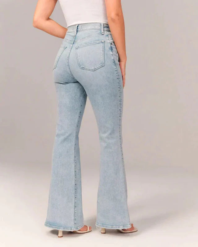 Women’s High-Waisted Flare Jeans – Structured Bootcut Denim
